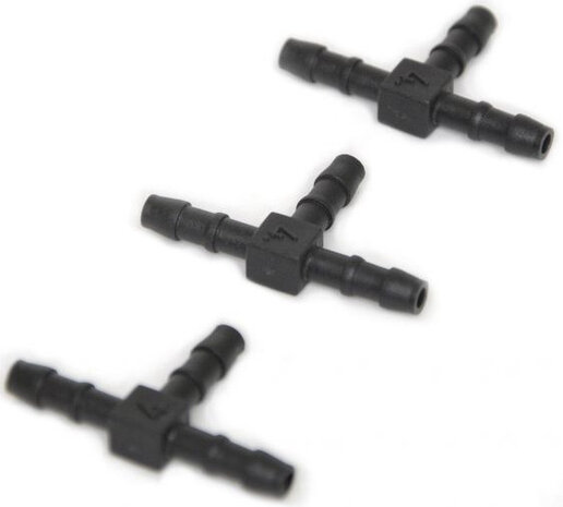 T-stukken vijverbeluchting VT 4/6 mm zwart 3 stuks