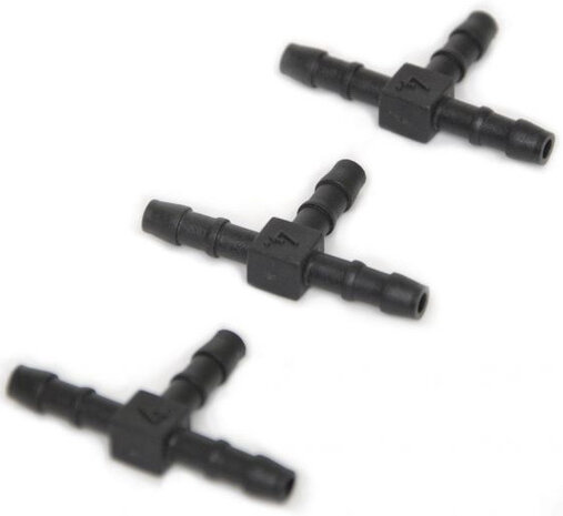 T-stukken vijverbeluchting VT 6/9 mm zwart 3 stuks