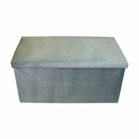 poef opvouwbaar 76 x 38 x 38 cm fluweel grijs
