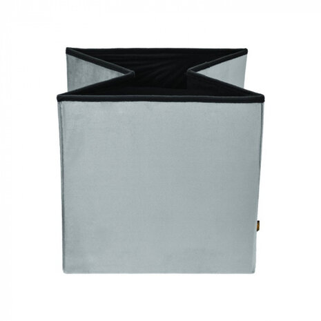 opbergbox/ poef 38 cm 55 liter fluweel grijs