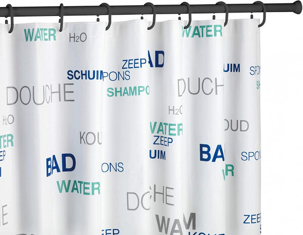 douchegordijnstang 110 - 185 cm aluminium zwart