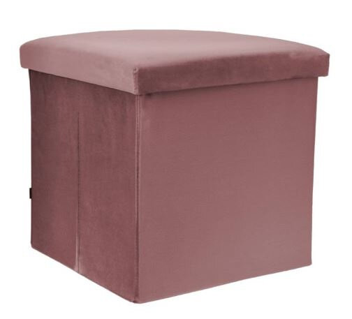 opbergbox/poef 38 cm 55 liter fluweel rood