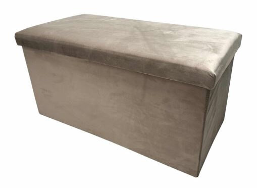 poef opvouwbaar 76 x 38 x 38 cm fluweel bruin