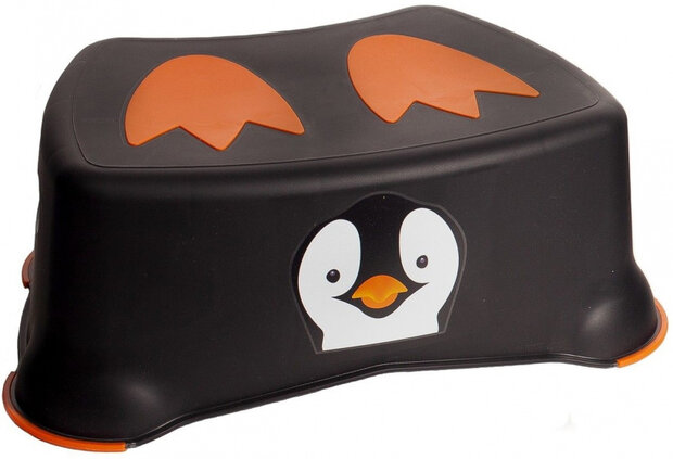 toiletkrukje Pinguin 26,2 x 14,6 cm zwart/oranje