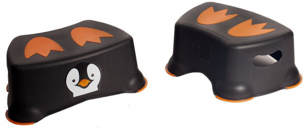 toiletkrukje Pinguin 26,2 x 14,6 cm zwart/oranje