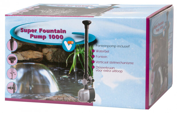 fonteinpomp Super VT 1050 l/u 23 cm zwart/grijs 6-delig