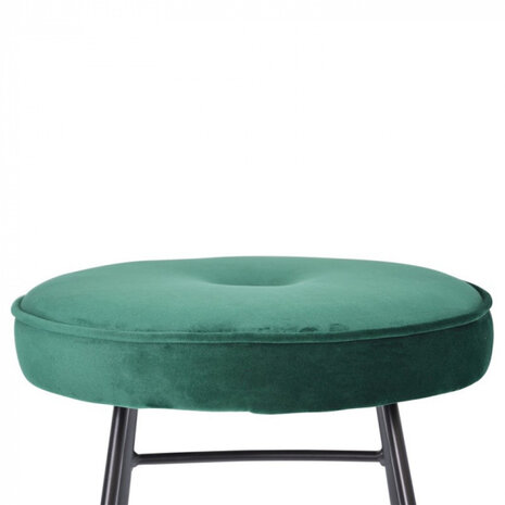 kruk 43 x 47 x 46 cm fluweel/staal zwart/donkergroen