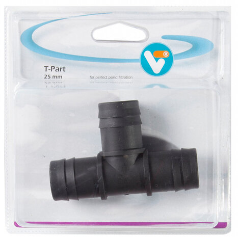 T-stuk vijverslang 25 mm zwart
