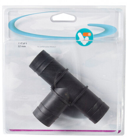 T-stuk vijverslang 32 mm zwart