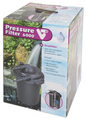 drukfilter 6000 VT 3000 l/u 28,7 x 40 cm zwart 6-delig