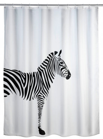 douchegordijn Wild 180 x 200 cm polyester wit/zwart