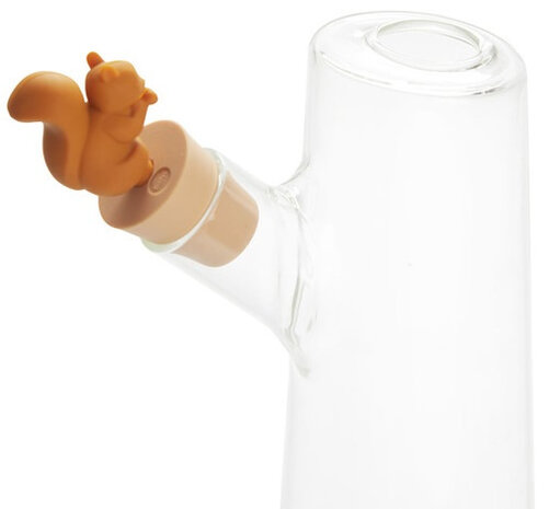 karaf eekhoorn 1 L glas 31 x 13,5 cm transparant/bruin