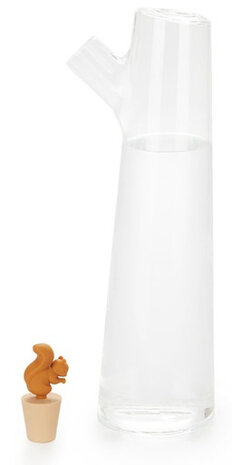karaf eekhoorn 1 L glas 31 x 13,5 cm transparant/bruin