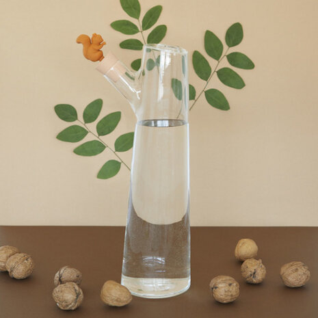 karaf eekhoorn 1 L glas 31 x 13,5 cm transparant/bruin