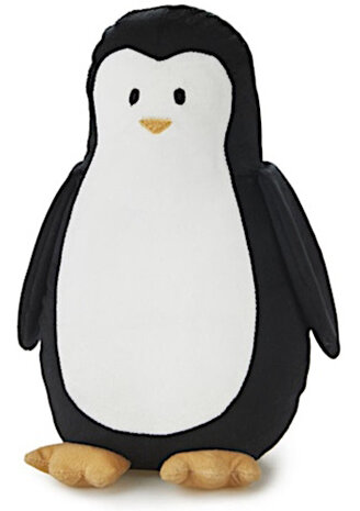deurstopper pingu&iuml;n 27 x 18 cm polyester zwart/wit