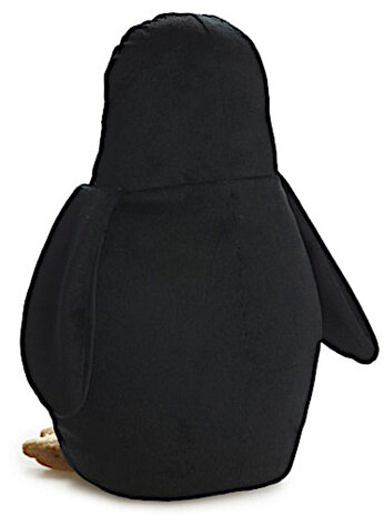 deurstopper pingu&iuml;n 27 x 18 cm polyester zwart/wit