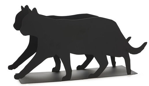 boekenhouder Feline 21,5 x 41 cm staal zwart