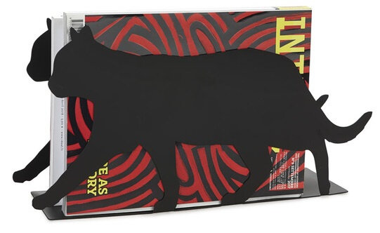 boekenhouder Feline 21,5 x 41 cm staal zwart