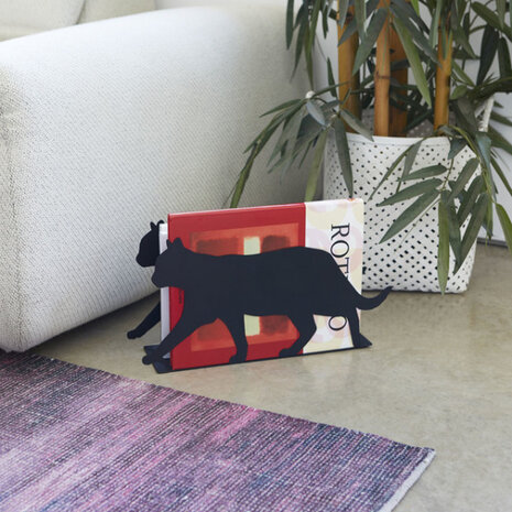 boekenhouder Feline 21,5 x 41 cm staal zwart