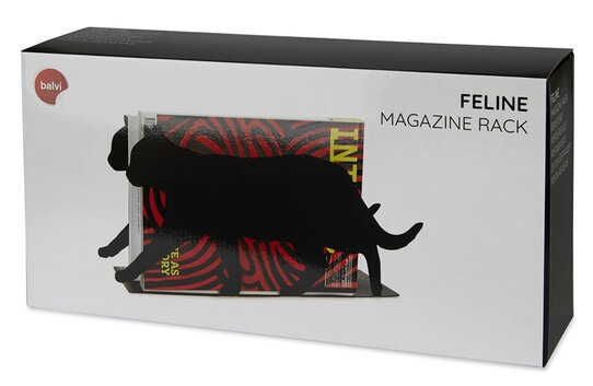 boekenhouder Feline 21,5 x 41 cm staal zwart