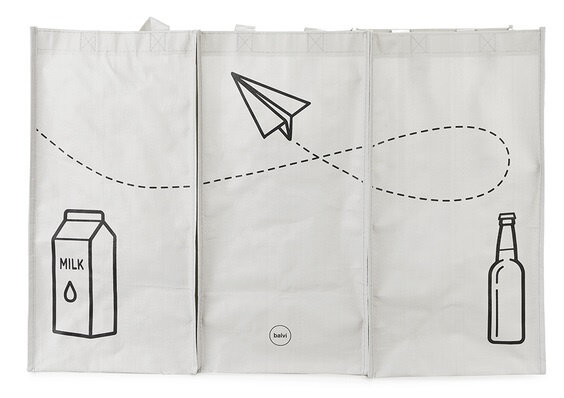 recycle shoppers 43 x 66 cm grijs 3 stuks