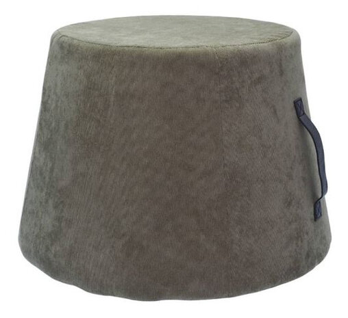 poef 45 x 37 cm fluweel/polyurethaan antraciet