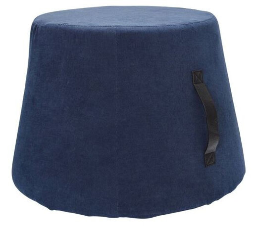 poef 45 x 37 cm fluweel/polyurethaan blauw