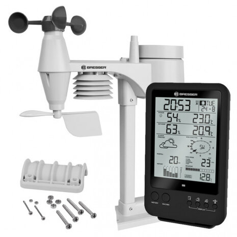 weerstation 5-in-1 12 x 19 cm zwart/wit