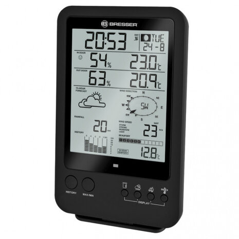 weerstation 5-in-1 12 x 19 cm zwart/wit