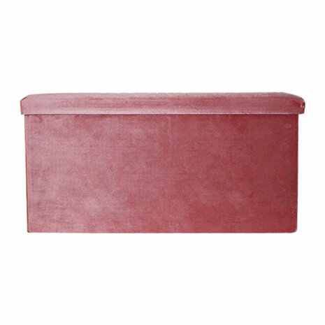 poef opvouwbaar 76 x 38 x 38 cm fluweel roze