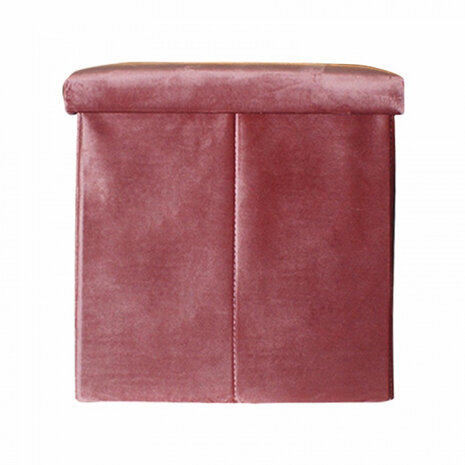 poef opvouwbaar 76 x 38 x 38 cm fluweel roze