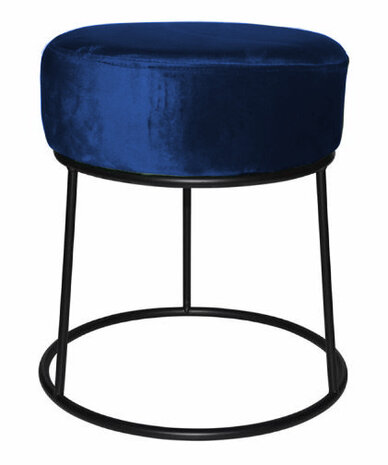 kruk 32 x 38 cm fluweel/staal zwart/blauw