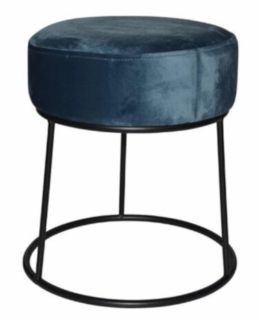 kruk 32 x 38 cm fluweel/staal bruin/lichtblauw