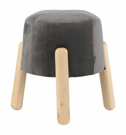 kruk 29 x 35 cm hout/fluweel blank/bruin