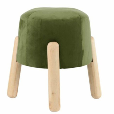 kruk 29 x 35 cm hout/fluweel blank/lichtgroen