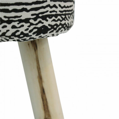 kruk 38 cm hout/polyester blank/beige