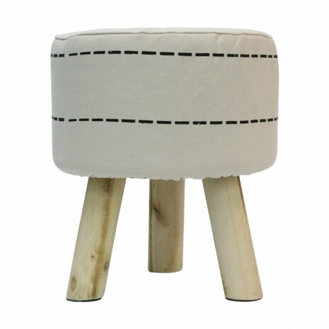 kruk 38 cm hout/polyester blank/wit