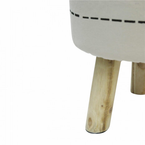 kruk 38 cm hout/polyester blank/wit