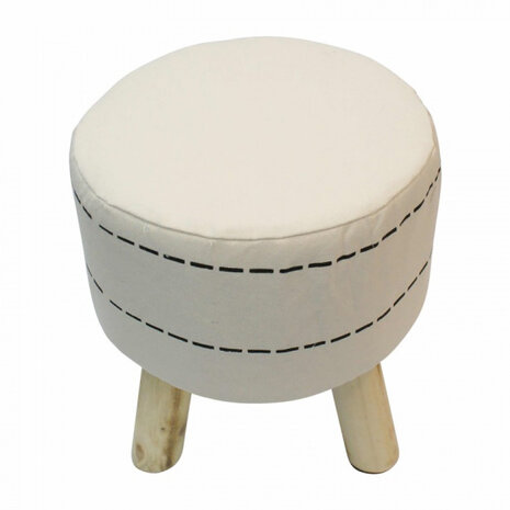 kruk 38 cm hout/polyester blank/wit