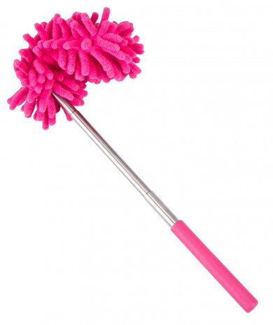 uitschuifbare plumeau 26-74 cm microfiber roze