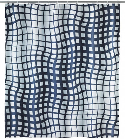 douchegordijn Studio 180 x 200 cm polyester blauw