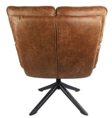 fauteuil Victor 68 x 78 cm kunstleer/staal cognac
