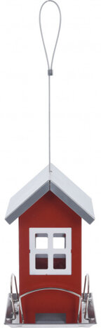vogelvoederhuis 12 x 20 cm staal rood