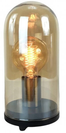 tafellamp 12 x 25 cm E27 glas 40W zwart/bruin