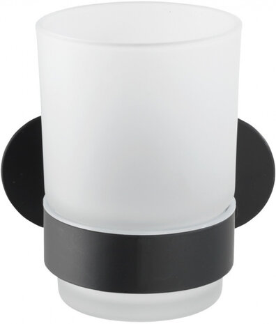 bekerhouder 10 x 9,5 cm RVS matzwart