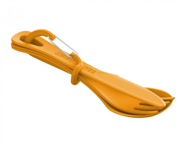 campingbestekset Delta Cutlery oranje 4-delig