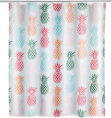douchegordijn Ananas 180 x 200 cm polyester wit