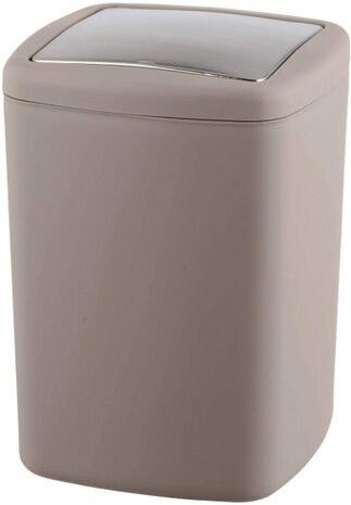 afvalemmer Barcelona 8,5 liter 28,5 x 20,5 cm taupe