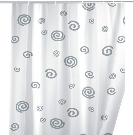 douchegordijn Slak 180 x 240 cm polyester wit/grijs