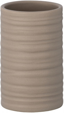 badkamerbeker Mila 6,5 x 10 cm keramiek beige